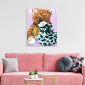 Teddy oursons boudins toile papier violet (Insitu(Salon))