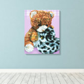 Teddy oursons boudins toile papier violet (Insitu (Plancher de Bois))