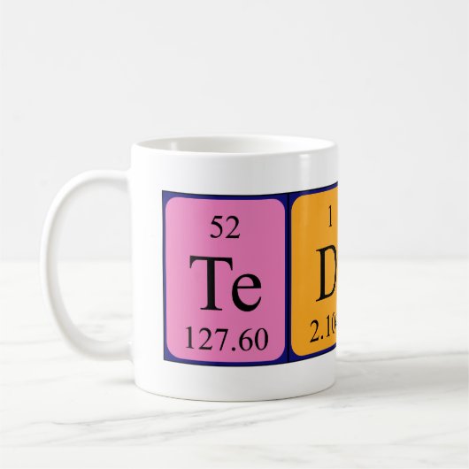 Teddy périodique nom de table mug (Gauche)