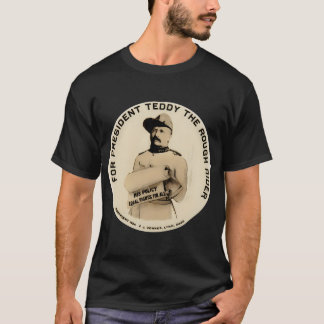 Teddy Roosevelt Campaign Button - Ruw rijder T-shirt