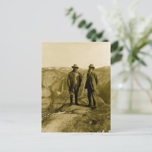 Teddy Roosevelt en John Muir bij Glacier Point Briefkaart (Staand voorkant)
