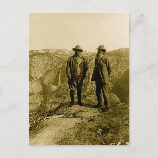 Teddy Roosevelt en John Muir bij Glacier Point Briefkaart (Voorkant)