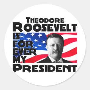 Teddy Roosevelt Forever Ronde Sticker