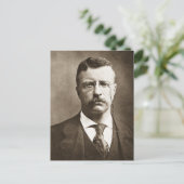 Teddy Roosevelt Glass Magic Lantern Slide Briefkaart (Staand voorkant)