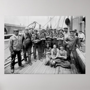 Teddy Roosevelt met Crew, begin jaren '00 Poster