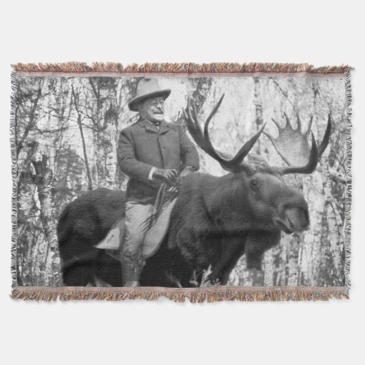 Teddy Roosevelt Riding Bull Moose Deken (Voorkant)