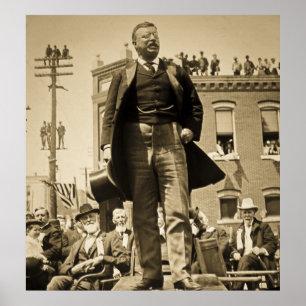 Teddy Roosevelt spreekt 1905  Poster