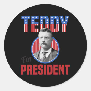 Teddy Roosevelt Voor President Bull Moose Theodore Ronde Sticker