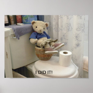 Teddy Sur Potty Poster