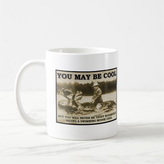 Teddy sur un orignal Mug drôle (Gauche)