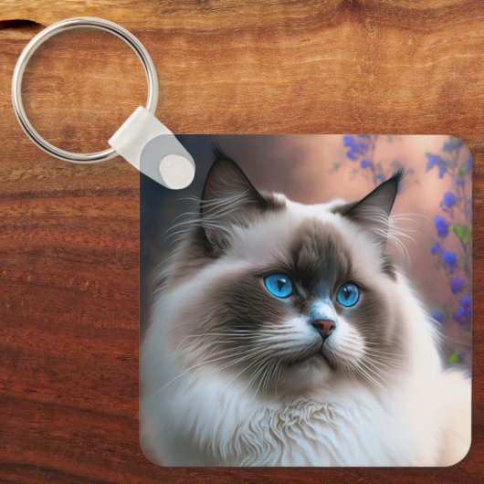 Teddy the Ragdoll Cat Sleutelhanger (Voorkant)