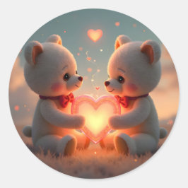 Teddy Time Together -  Ronde Sticker