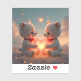 Teddy Time Together - Square Vinyl Sticker