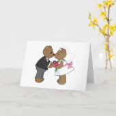 Teddy Wedding Kaart (Gele Bloem)