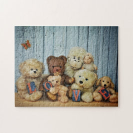 Teddybären mit Freunde Legpuzzel