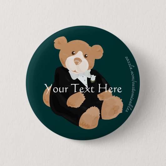 Teddybear Groom Button (Voorkant)