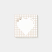 Teddybears Brown Gingham Heart Post-it® Notes (Voorkant)