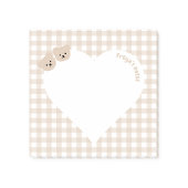 Teddybears Brown Gingham Heart Post-it® Notes