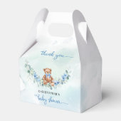 teddybeenblauw met rode eucalyptusvleugel bedankdoosjes (Achterkant)