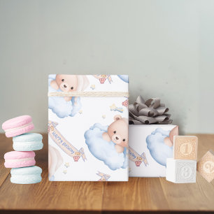 Teddybeer 1e verjaardag inpakpapier