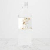 Teddybeer 1e Verjaardag Water Fles Label Waterfles Etiket (Voorkant)