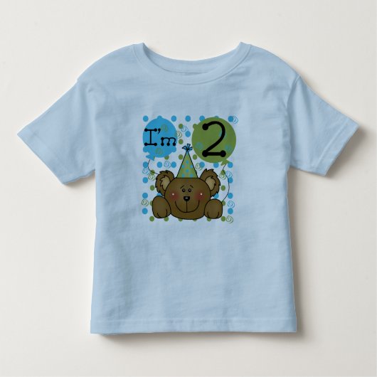 Teddybeer 2e verjaardag Tshirts en geschenken (Voorkant)