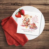 Teddybeer aardbei pannenkoek brunch Baby shower Servet