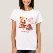 Teddybeer aardbei pannenkoek brunch Mom-to-be T-shirt (Voorkant)