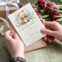 Teddybeer Aquarel Geslacht Neutrale Baby Shower