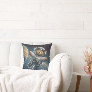 Teddybeer astronaut in de ruimte kussen