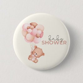 Teddybeer Baby-Baby shower Ronde Button 5,7 Cm