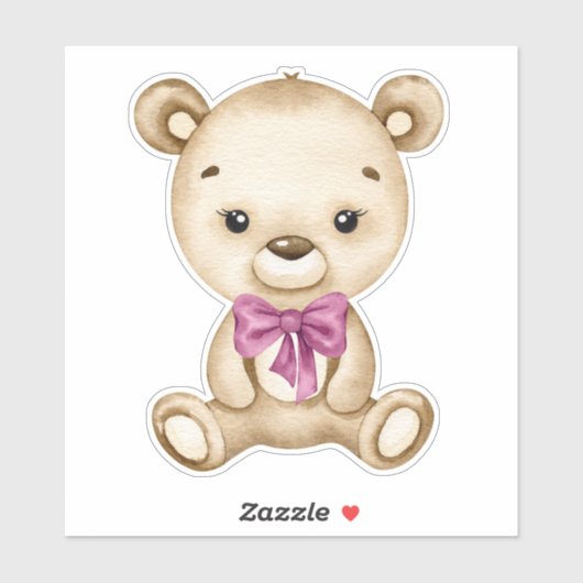 Teddybeer Baby Beer roze schattig dierlijke Sticke Sticker (Vel)