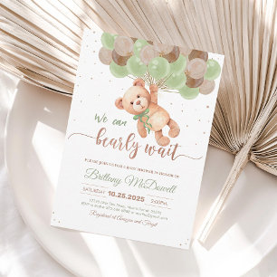 Teddybeer Baby Shower Ballonnen Uitnodiging