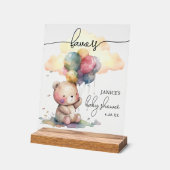 Teddybeer Baby shower gunsten Acryl Bord (Hoek)