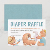 Teddybeer Baby Shower Luier Raffel Ticket Kaart (Voorkant / Achterkant)