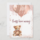 Teddybeer Baby shower raad hoeveel kaart (Voorkant)
