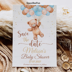 Teddybeer Baby Shower Save The date We Can Bearly Kaart