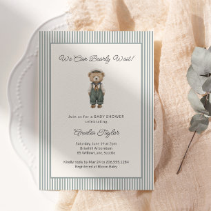 Teddybeer Baby Shower Strepen Houden het Barendje Kaart