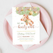 Teddybeer Babyshower Ballonnen Uitnodiging