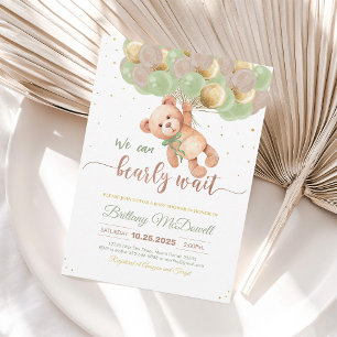 Teddybeer Babyshower Ballonnen Uitnodiging
