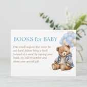 Teddybeer babyshower barely wait boek verzoek kaart (Staand voorkant)