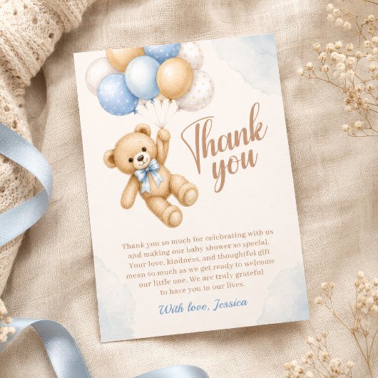 Teddybeer Babyshower Bedankt