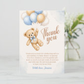 Teddybeer Babyshower Bedankt (Staand voorkant)