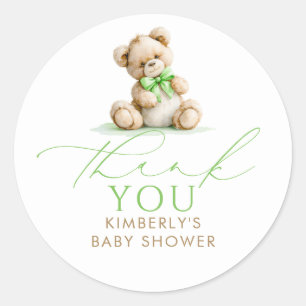 Teddybeer Babyshower Bedankt Favorieten Ronde Sticker