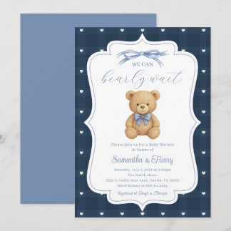 Teddybeer Babyshower Feest Uitnodiging