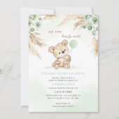 Teddybeer-babyshower Kaart (Voorkant)