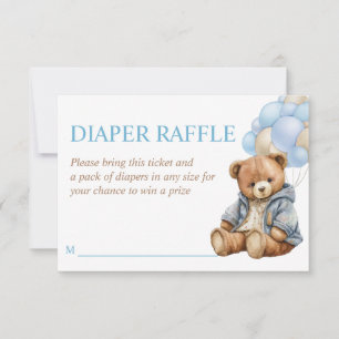 Teddybeer babyshower nauwelijks wachten luierspel kaart