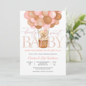 Teddybeer Babyshower Uitnodiging (Staand voorkant)