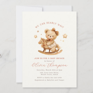 Teddybeer Babyshower Uitnodiging