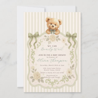 Teddybeer Babyshower Uitnodiging